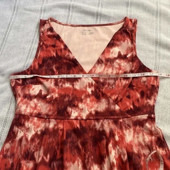 Eddie Bauer tie dye pattern coral sleeveless dress. - Picture 7 of 12